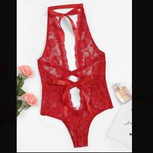 Red lingerie one piece